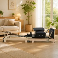 Reformer de Pilates pliable en bois d'érable de qualité FAS avec barre de repose-pieds réglable, certifié CE pour la maison et les studios professionnels