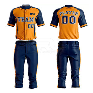Conjunto de Pantalones de Uniforme de Béisbol de Alta Calidad, Mangas Cortas, Personalizado con Impresión por Transferencia de Calor en la Parte Delantera, Transpirable, que Absorbe la Humedad, 100% - Product Image 5