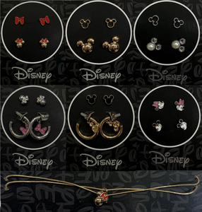 Disney Licensed Alloy <b>Silver</b> Plated <b>Stud</b> Earrings for Children's-6-Pair Mickey & Minnie Cartoon Design Gift Set - Product Image 2