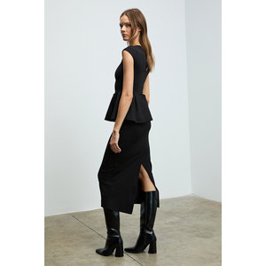 GRIMELANGE TALINDRA Women's <b>Midi</b> Length Front Pensli Back Deep <b>Slit</b> Detail Pencil <b>Skirt</b> - Product Image 5