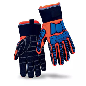 Guantes mecánicos de alta visibilidad LED Elástico Muñeca Puño abierto Guantes DE TRABAJO resistentes Guantes DE SEGURIDAD reflectantes para semáforos - Product Image 1