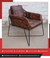 Chaise de canapé en cuir véritable vintage industriel pour le salon chambre à coucher hôtel-meubles en bois de style loisirs-prix de gros