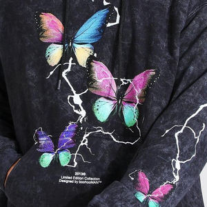 Custom Logo Basics, Algodón Mezclado Hombres Acid Wash Sudadera con capucha de manga larga de gran tamaño Streetwear Sudaderas con capucha y sudaderas para hombres - Product Image 6