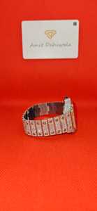 Reloj de lujo Hip Hop para hombre, completamente para hielo azul cuadrado, caja plateada, diamantes simulados completos, movimiento de cuarzo, 5mm de espesor, Ronda - Product Image 5