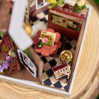 KNOWME IIECREATE Mini-ensemble de puzzle 3D en bois, jouet éducatif de dessin animé, Kit de maison miniature Jardin Romain avec lumière