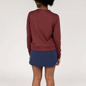 Sudadera de algodón OEM para mujer, Jersey informal de manga larga con cuello redondo para uso diario de invierno, sudaderas transpirables para mujer - Product Image 4