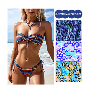 ชุดบิกินี่ผู้หญิงแบบ 2 ชิ้น ขายส่ง ชุดว่ายน้ำรักษ์โลก ประดับด้วยเพชรและลูกไม้ ชุดชายหาด - Product Image 5