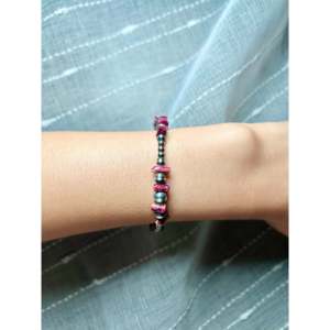 Ethnic Navajo Strung <b>Bracelet</b> Purple Spiny Oyster & Sterling <b>Silver</b> Beaded for Gift - Product Image 5