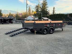 Used Hydraulic Dump Trailer Custom Construction Waste Collection Full 14FT Tandem Axle Steel Utility Heavy Duty High Capacity - Product Image 4