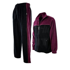 2024 survêtements en velours deux pièces à séchage rapide pour hommes personnalisés vêtements d'entraînement à fermeture éclair confortables Logo imprimé ensembles d'hiver de grande taille - Product Image 2