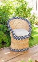 Chaise simple confortable en bambou faite à la main, moderne et écologique, pour salon, jardin, balcon, chambre, hôtel, villa, Sarkanda