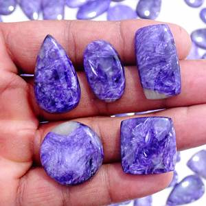 Belle Charoite Naturelle Pierres Précieuses En Vrac En Gros Mélange Forme Cabochon pour La Fabrication De Bijoux En Quartz - Product Image 4