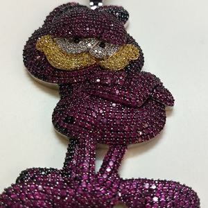 จี้เพชรโมอิสรูปการ์ตูนสาวสวยทรงกลม3.30Ct 14K จี้ทองขาวสำหรับผู้หญิงและเด็กผู้หญิง - Product Image 2