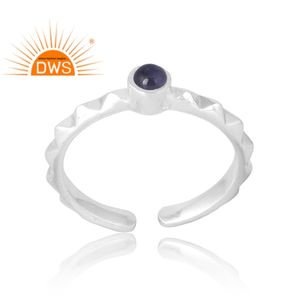 Anillo de piedras preciosas de iolita Natural de Plata de Ley 925, joyería personalizada para mujer, regalo para ella - Product Image 1