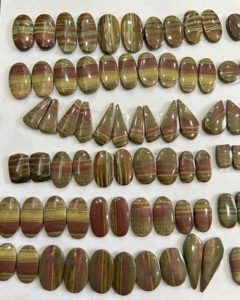 พลอยแจสเปอร์พลอยทรงหลวมธรรมชาติสีดำแบนปรับขนาดได้ตามต้องการ - Product Image 1