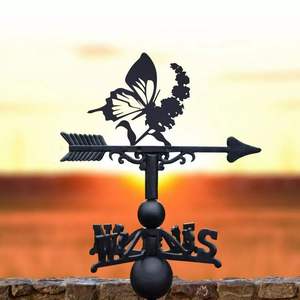 Veleta de hierro hecha a mano con diseño animal único para decoración exterior de granero o jardín en la azotea - Product Image 1