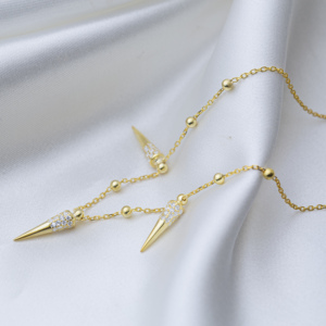 Cadena de bolas de forma única, collar de coctelera de piedra de circón, joyería de plata de ley 925 hecha a mano turca - Product Image 4