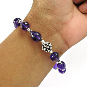 Trendy Design Women <b>Bracelet</b> Natural Purple <b>Amethyst</b> Gemstone 925 Sterling Silver Fine Jewelry Wholesale Factory Price Suppliers - Product Image 2