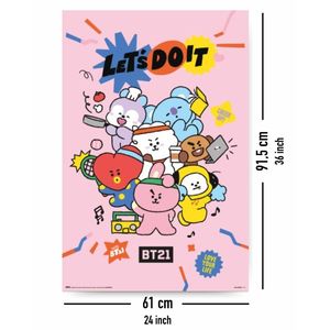 BT21 Modern Design Wall Decor Affiche Faisons-le Black <b>Frame</b> Paper <b>Poster</b> - Product Image 3