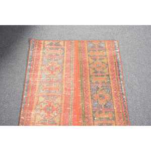 1.9x2.9 ft Vintage Rug, Turkish Small Rug, <b>Red</b> Ikat <b>Wool</b> Rug - Product Image 5