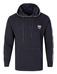 Ensemble 2 pièces de pantalons de survêtement et sweat à capuche unisexe en polyester/coton teint uni pour les pistes d'automne - Product Image 1