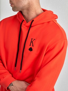 Venta al por mayor por encargo de los hombres de gran tamaño sudaderas con capucha térmicas de algodón liso de lana de punto en blanco pulóver otoño 3D patrón de invierno - Product Image 5