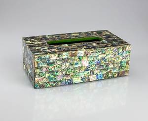 Elegante Caja para Pañuelos Hecha a Mano con Incrustaciones de Hueso y Nácar con Diseño Floral, Perfecta para Logotipo Personalizado, Uso en el Hogar y Hostelería - Product Image 6