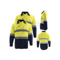 Penjualan laris Logo kustom lengan panjang untuk pria visibilitas tinggi reflektif keselamatan kemeja neon pakaian kerja lengan panjang reflektif