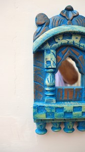 Handmade <b>Rustic</b> Wooden Distress Jharokha Mirror Wall Frame Vertical Wall Hanging <b>Decor</b> for Diwali Wedding Birthday Anniversary - Product Image 4