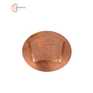 Plateau de gravure florale en cuivre pur en métal de forme ronde Style Standard Home Hotel & Restaurant Table à manger plateau de service plaqué - Product Image 3