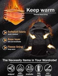 Wholesale Men's Lightweight Softshell <b>Jacket</b> <b>Fleece</b>-<b>Lined</b> Water-Resistant Windbreaker Zipper Breathable Outdoor Hiking Coat - Product Image 6