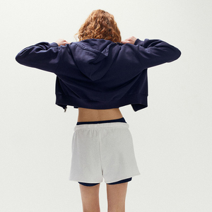 Bulk Full <b>Zip</b> <b>up</b> Pullover Hoodie Gym Sportswear Women's Tracksuit Top <b>Cropped</b> Hoodie Custom Embroidery Logo Design Hoodie - Product Image 6