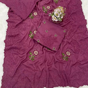 Boutique India hermoso bordado seda Saree último exclusivo elegante étnico elegante fiesta Nupcial desgaste mujeres más de moda Sari - Product Image 2