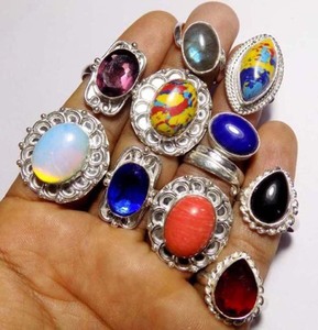 ชุดแหวน8X12mm อัญมณีหลากสีหลายสีทำด้วยมือเงินสเตอร์ลิงทำด้วยมือสำหรับชุดเครื่องประดับแฟชั่นสำหรับเป็นของขวัญวันครบรอบ - Product Image 4