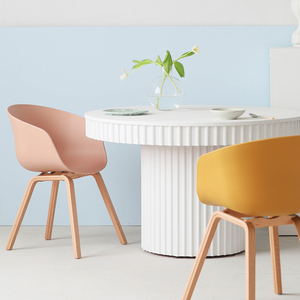 Scandinavian-Style Backrest Dining Chair-BFG044-<b>Plastic</b> and Wood Seat - Product Image 5