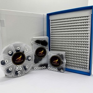 Extensions de cils OEM de marque privée méga volume CC/DD/M/L Curl ventilateurs lâches coréen PBT fibre synthétique Logo personnalisé noir mat - Product Image 1