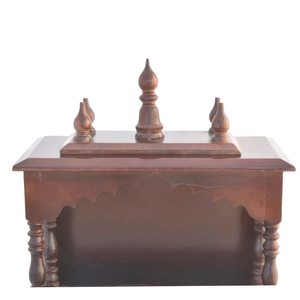 Pooja Mandir moderne en bois de Sheesham avec 1 tiroir et étagère de rangement pour la maison Puja Room for Diwali & Wedding Celebrations - Product Image 2