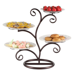 Tree Design Iron Metal Plate Rack Black Finished Perfect For Kitchenware <b>Tabletop</b> Standing Multifunction Plate <b>Storage</b> Holder - Product Image 1