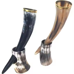 En demande corne à boire naturel haute vente Viking boire avec support corne tasse en gros boire bière usine directe tasse à vin - Product Image 2