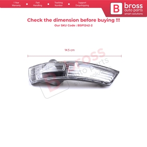 Lente de Espejo Retrovisor Lateral Derecho BSP1242-2 con Luz Indicadora Blanca Transparente para Focus 2007-2020 Mondeo MK4 2007-2015 8M5113B384AA - Product Image 6
