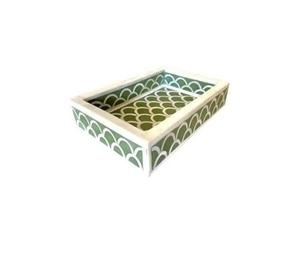 Plateau de service écologique en os et résine, design incrusté, plateau de service de haute qualité pour le petit-déjeuner du Ramadan, rangement de fruits secs, au meilleur prix - Product Image 4