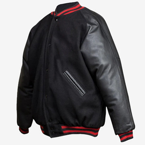 Wholesale Men's Genuine Leather Vintage Pattern Customizable Versity <b>Jacket</b>-High Quality OEM Service - Product Image 6