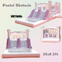 Parcours d'obstacles gonflable populaire avec toboggan et jeu de plein air combiné gonflable