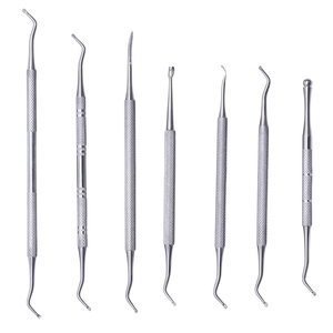 Ensemble de curettes podiatriques double face 7 pièces Instruments chirurgicaux en acier inoxydable pour traitement de pédicure Source d'alimentation manuelle - Product Image 1