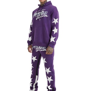 PUFFIN SPORTS Survêtement Homme à Capuche et Pantalon de Jogging 2-en-1 Streetwear Uni Séchage Rapide Respirant en Coton Polaire - Product Image 1