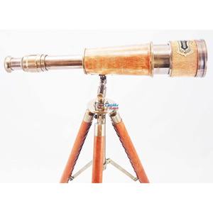Telescopio de cuero ajustable de pie de suelo antiguo de latón de alta calidad con soporte de trípode, el mejor regalo para senderismo y Camping al aire libre - Product Image 4