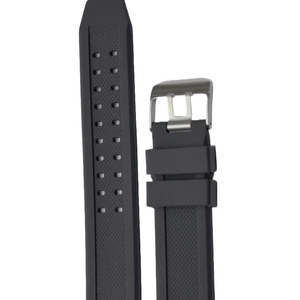 Bracelet de montre sport en silicone noir souple unisexe JD748 20 mm, réglable, étanche et respirant, pièces de montre, bracelet de montre - Product Image 1