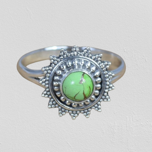 Bague de promesse cadeau de mariage 925 en argent Sterling fait à la main Turquoise pierre précieuse naturelle bague solide bijoux Fine bague en argent bijoux - Product Image 1