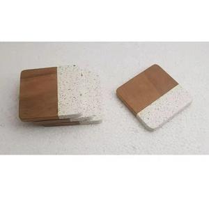 Dessous de verre uniques en bois massif d'acacia et en marbre, parfaits pour les amateurs de café et de thé ou de café. - Product Image 3