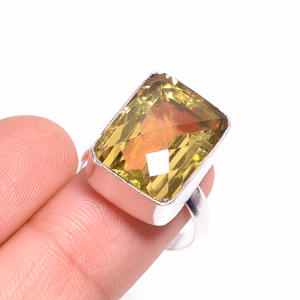 แหวนเงินสเตอร์ลิง925แหวนคลาสสิกเลมอนควอตซ์อัญมณีตัดสดใสเครื่องประดับงานแต่งงาน unisex คุณภาพสูง5gm งานเลี้ยงครบรอบ - Product Image 3